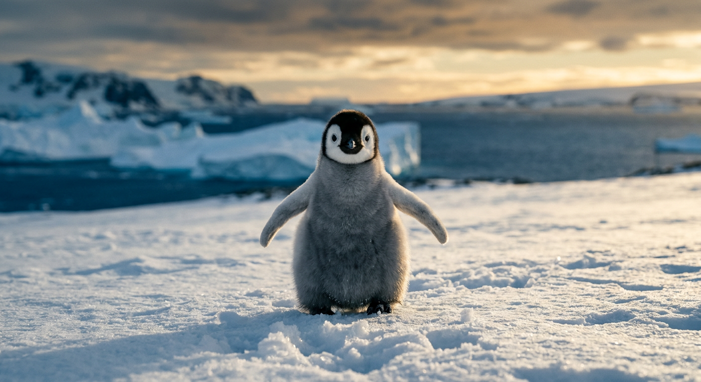 Baby penguin chick